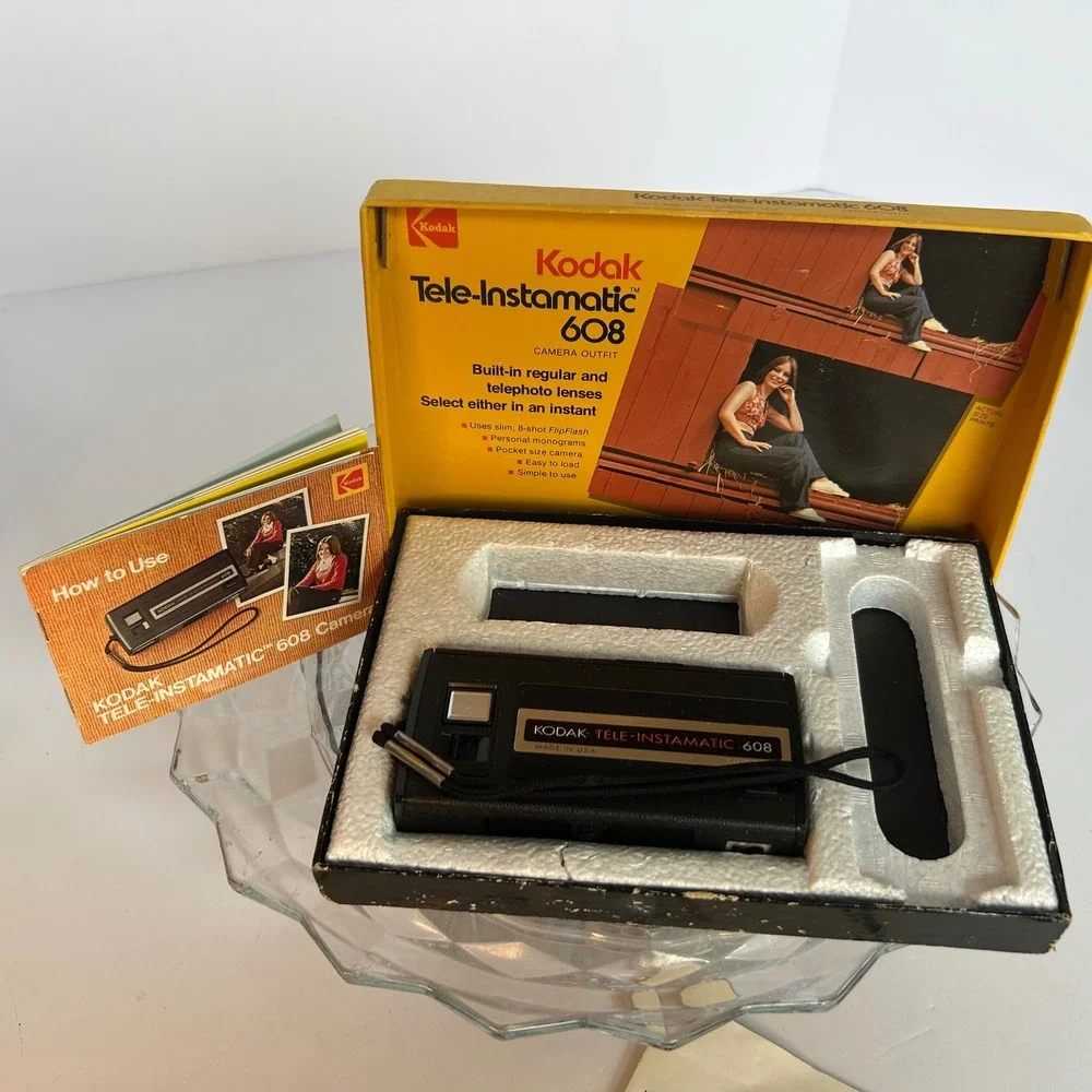 Vintage Kodak Tele‎ Instamatic 608 Camera Outfit Retro Photography Collectible